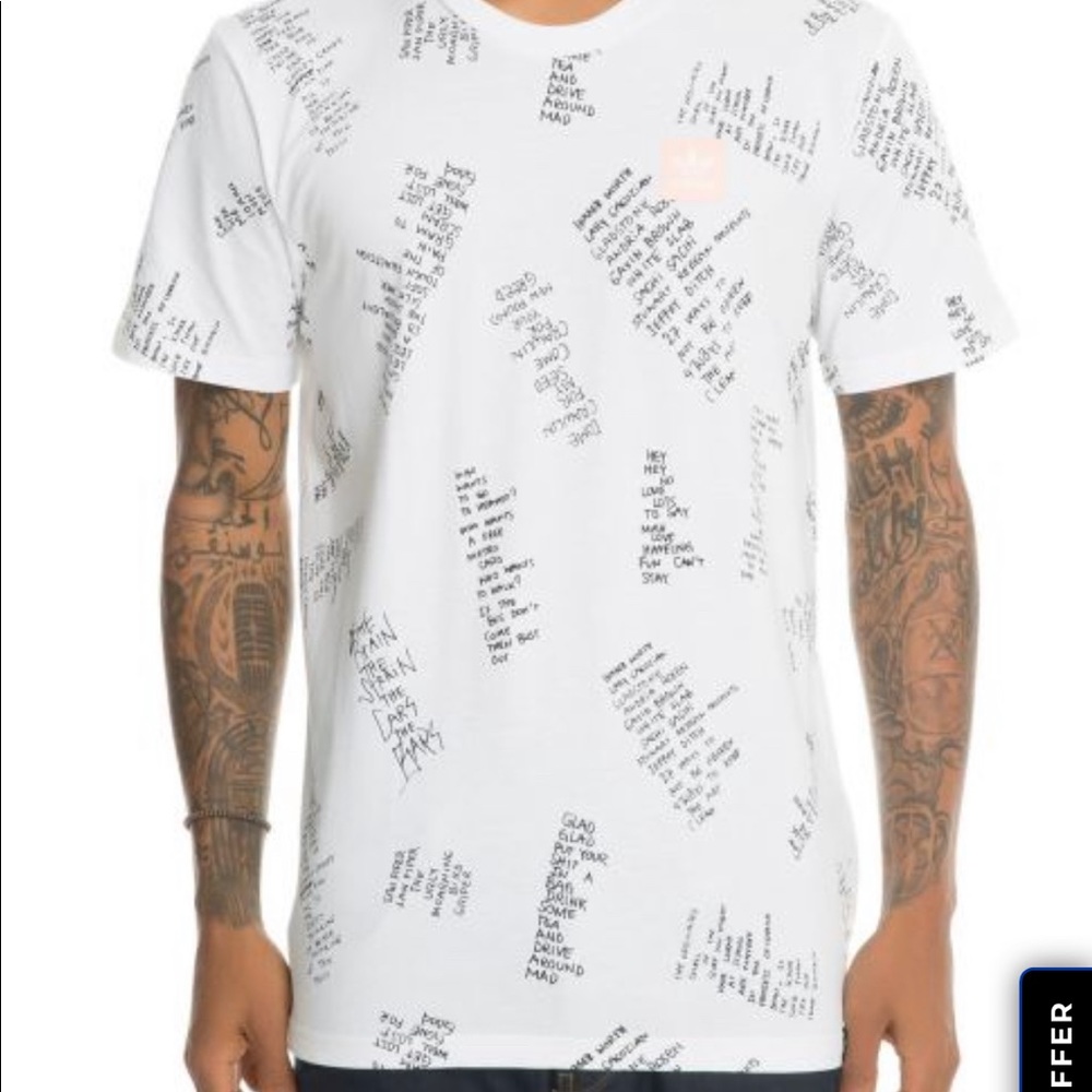 NWT Adidas Skateboarding AOP Poet Tee. Size large.